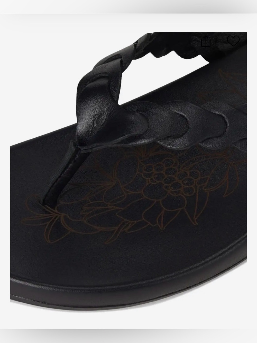 OluKai Lei Braided Leather Thong Sandals / Flip Flops - Black Size 8 - Picture 12 of 14